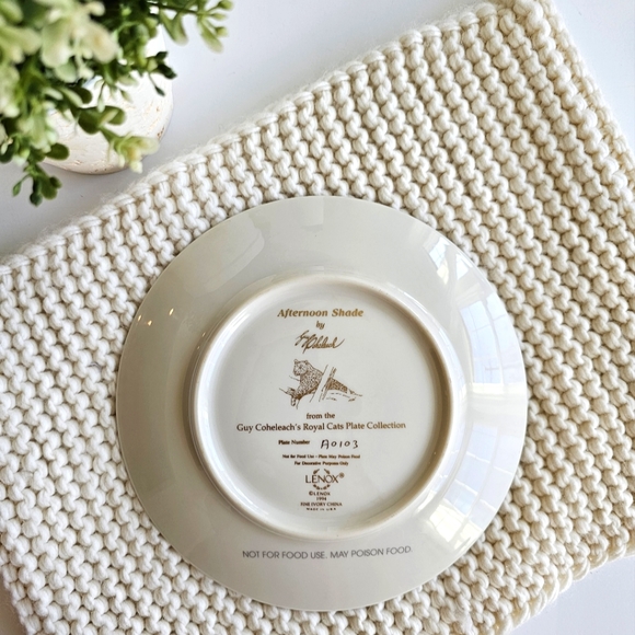 Lenox Collection Afternoon Shade Guy Coheleach Royal Cats Plate Leopard - Picture 2 of 13